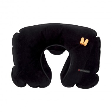 WENGER INFLATABLE NECKTRAVEL PILLOW WITH EARPLUGS