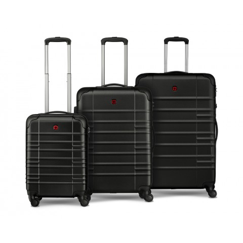 WENGER AMPLAR HARDSIDE CASES 3pc Set S-M-L, Black