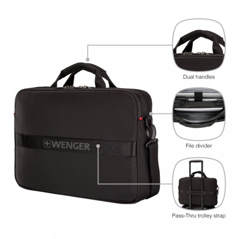 WENGER XE 16” LAPTOP BRIEFCASE WITH TABLET POCKET