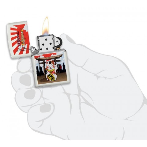 Zippo Lighter 214CI411992 Lucky Cat Design