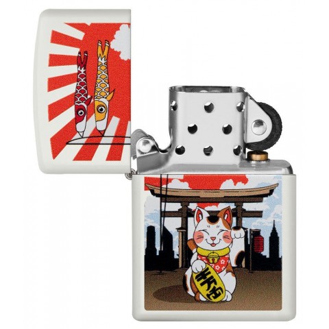 Zippo Lighter 214CI411992 Lucky Cat Design