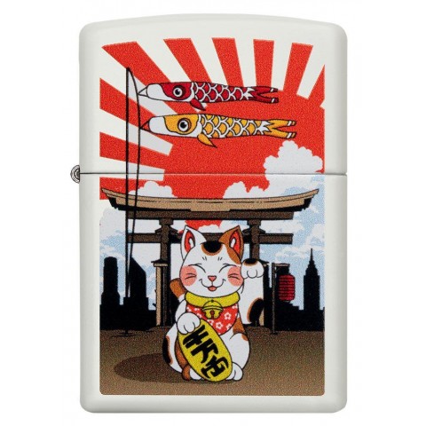 Zippo Lighter 214CI411992 Lucky Cat Design