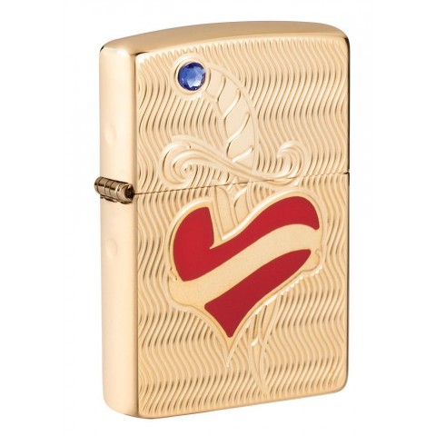 Zippo Lighter 49303  Armor™ Heart and Sword Design