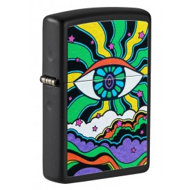 Zippo Lighter 49699 Black Light Eye Design